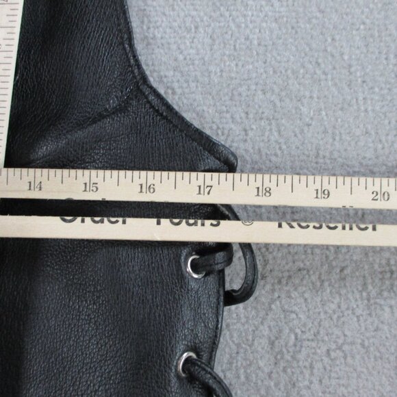 Womens Leather Motorcycle Vest Size Medium Black Pink Biker Club Patches - Picture 8 of 10